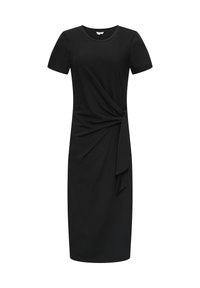 s.Oliver MIDI AUS STRETCH MIT KNOTENDETAIL - Jerseyjurk - schwarz