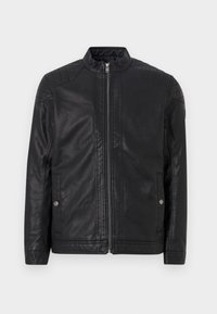 JACKET - Imitatieleren jas - black