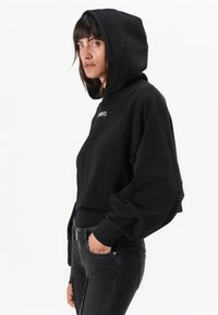 Pinko MEDIOCRE MAGLIA FELPA RICAMO LOGO  A FILO - Sportinis megztinis - nero limousine