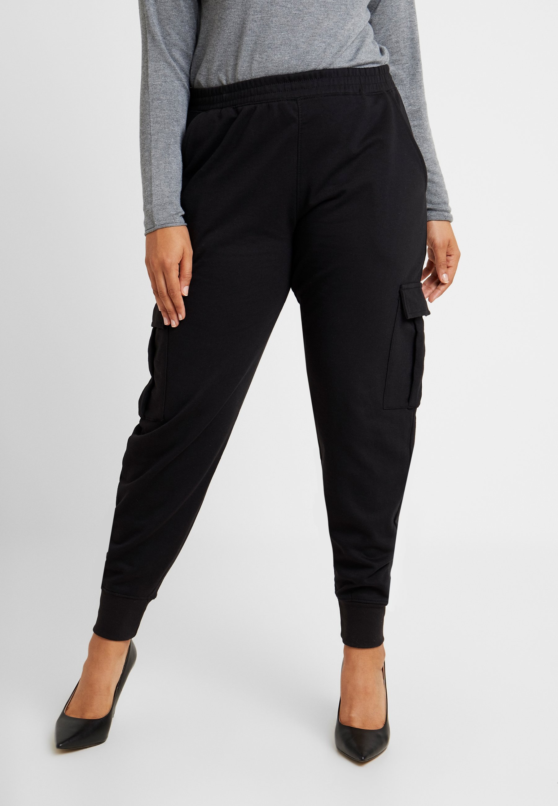 Missguided Plus UTILITY POCKET HIGH WAISTED - Pantaloni sportivi -  black/nero - Zalando.it