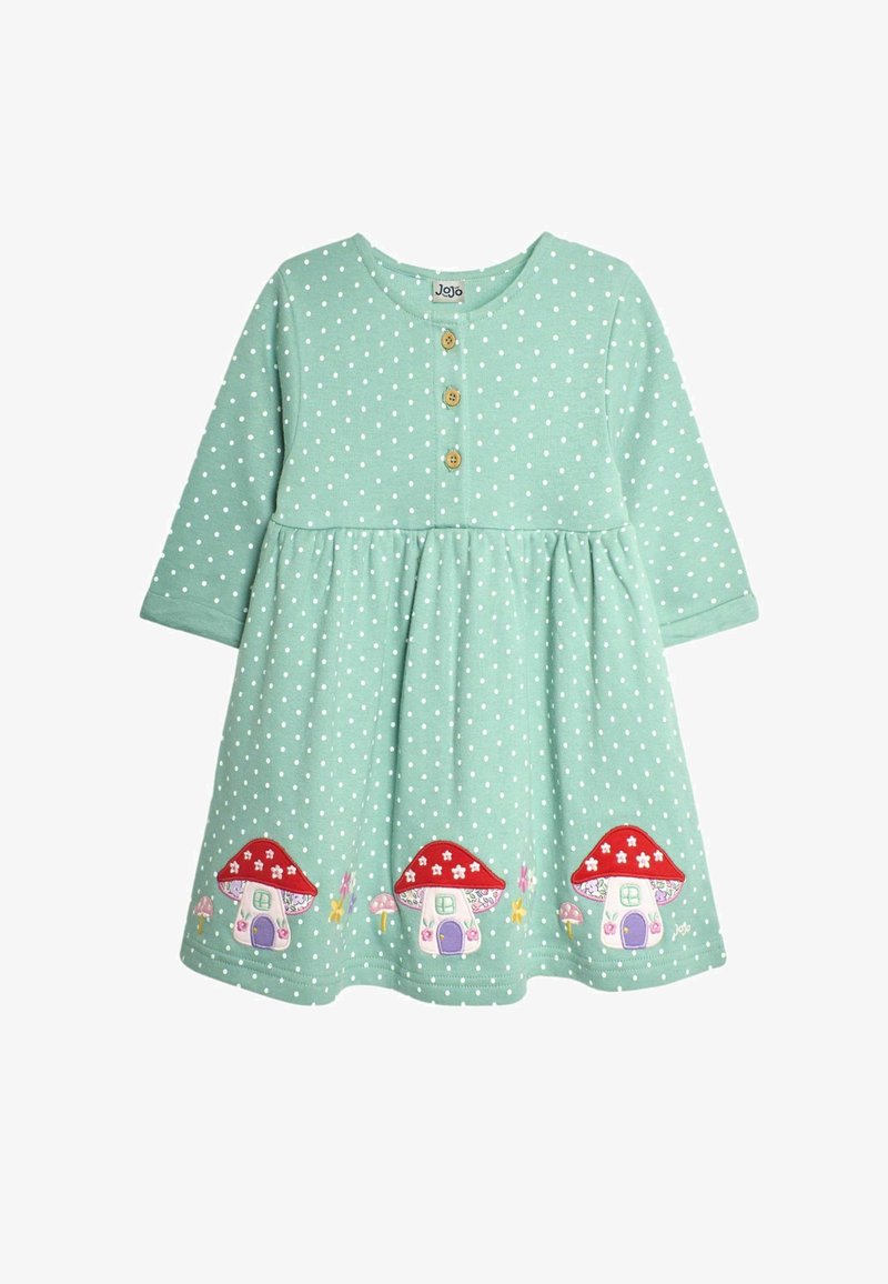 JoJo Maman Bébé FAIRY TOADSTOOL APPLIQUE FRONT - REGULAR FIT - Rochie din jerseu - green
