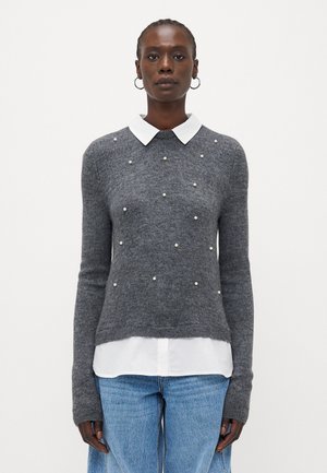 ONLDOLLY MIX  - Strikkegenser - medium grey melange/cloud dancer