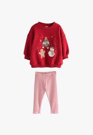 Next, SET - Sweatshirt - red christmas characters