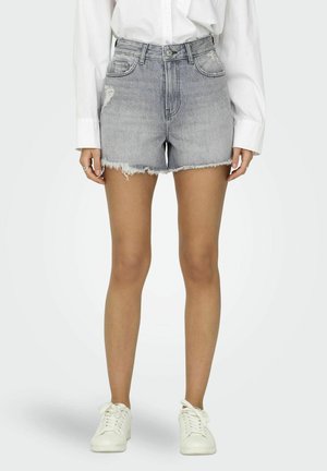 ONLY ONLGABI HOHE TAILLE NORMAL GESCHNITTEN - Denim shorts - light grey denim