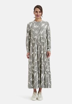 WITH VOLANTS - Shirt dress - platinum