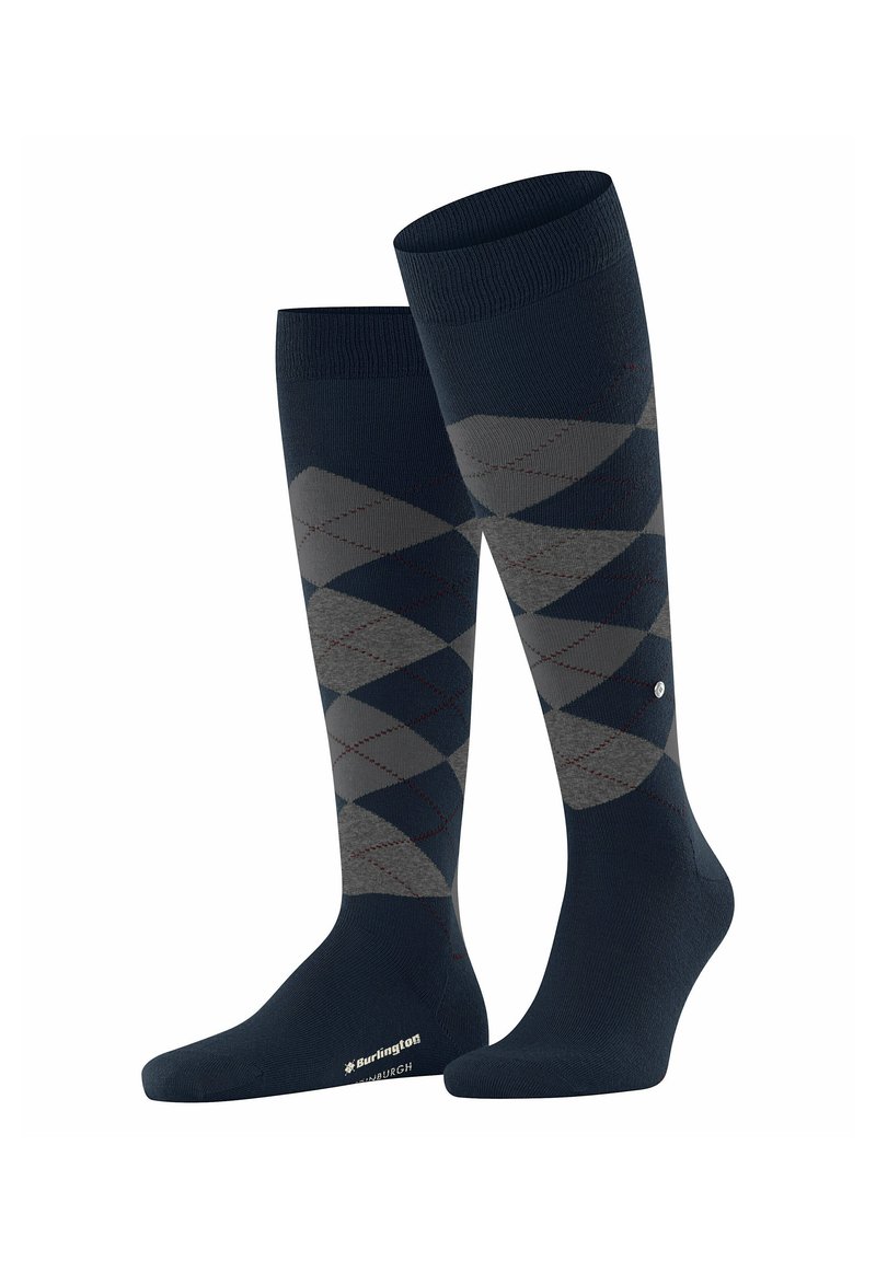 Calzini Burlington Preston Uomo Fantasia Argyle Rosso Berry-Castagna Taglia 46-50