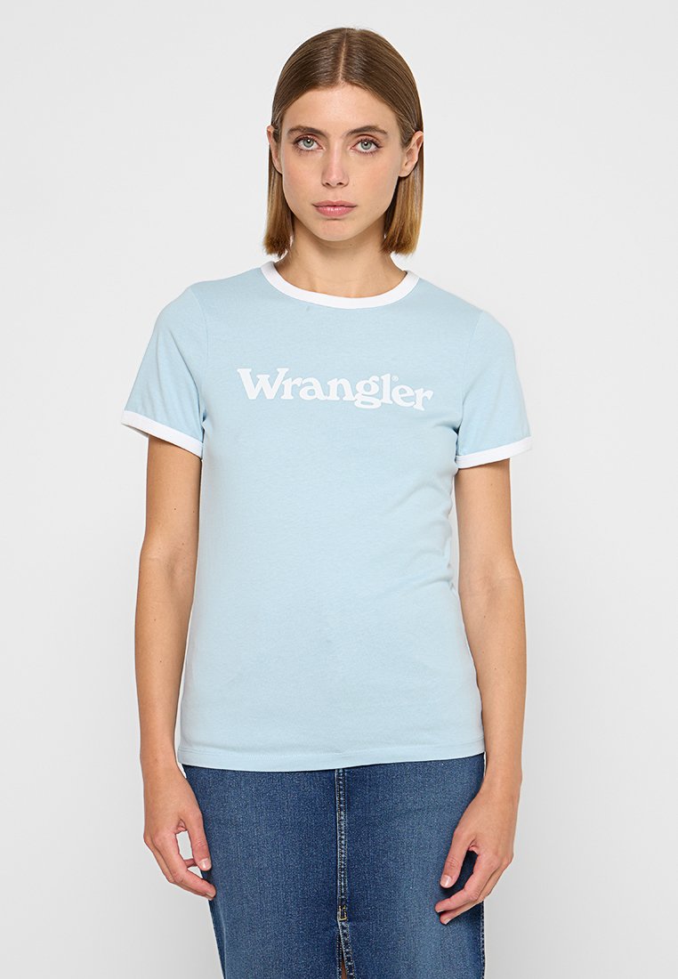 Wrangler T-shirt print blauw