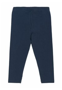 Marineblauwe leggings van een zachte katoenmix, met een elastische tailleband, slim fit en zonder patronen of versieringen.