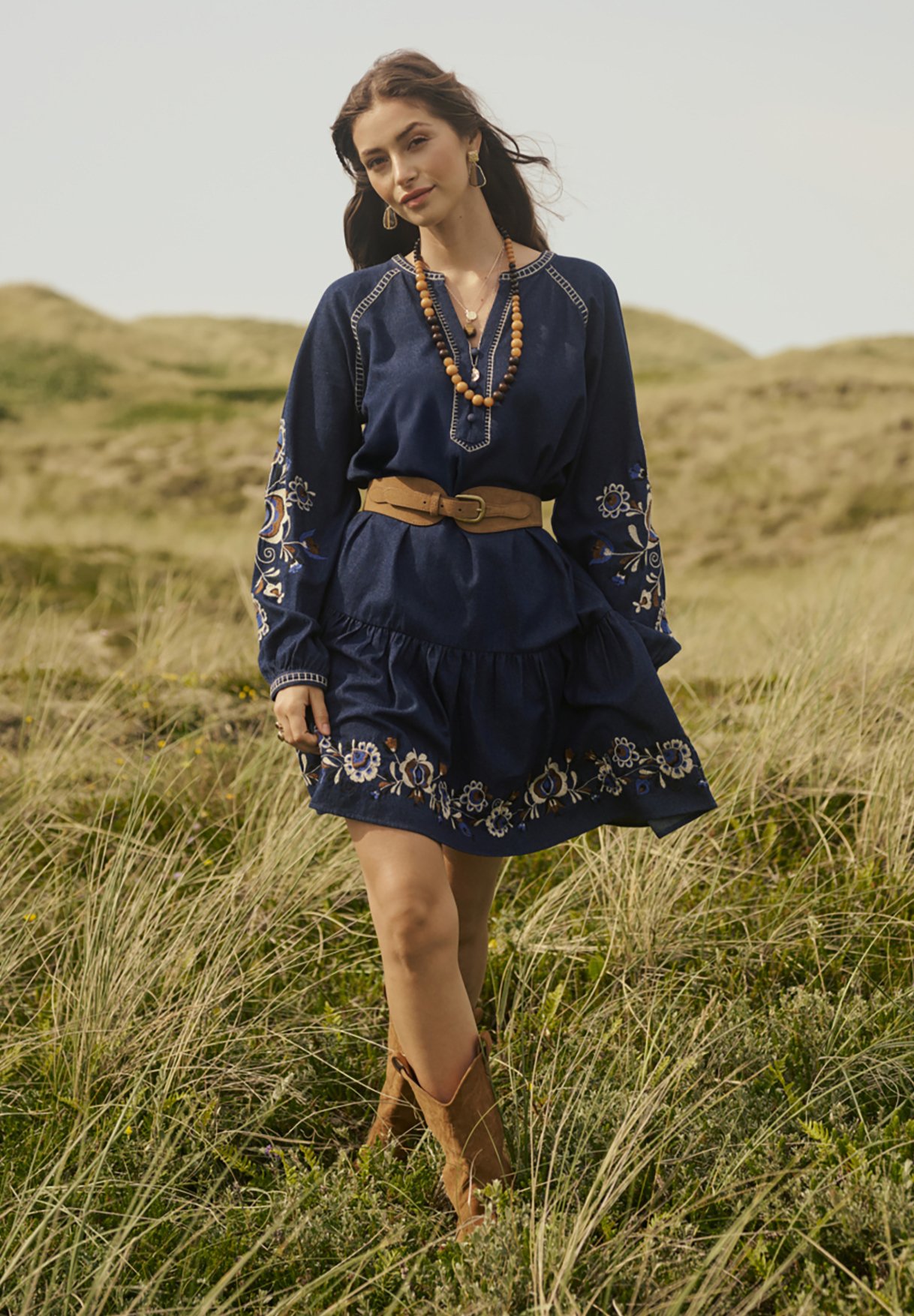 Cream CRGRO - Denim dress - dundee dark denim/blue denim