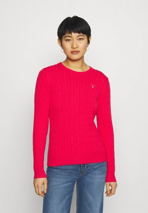 CABLE CNECK - Svetr - watermelon red