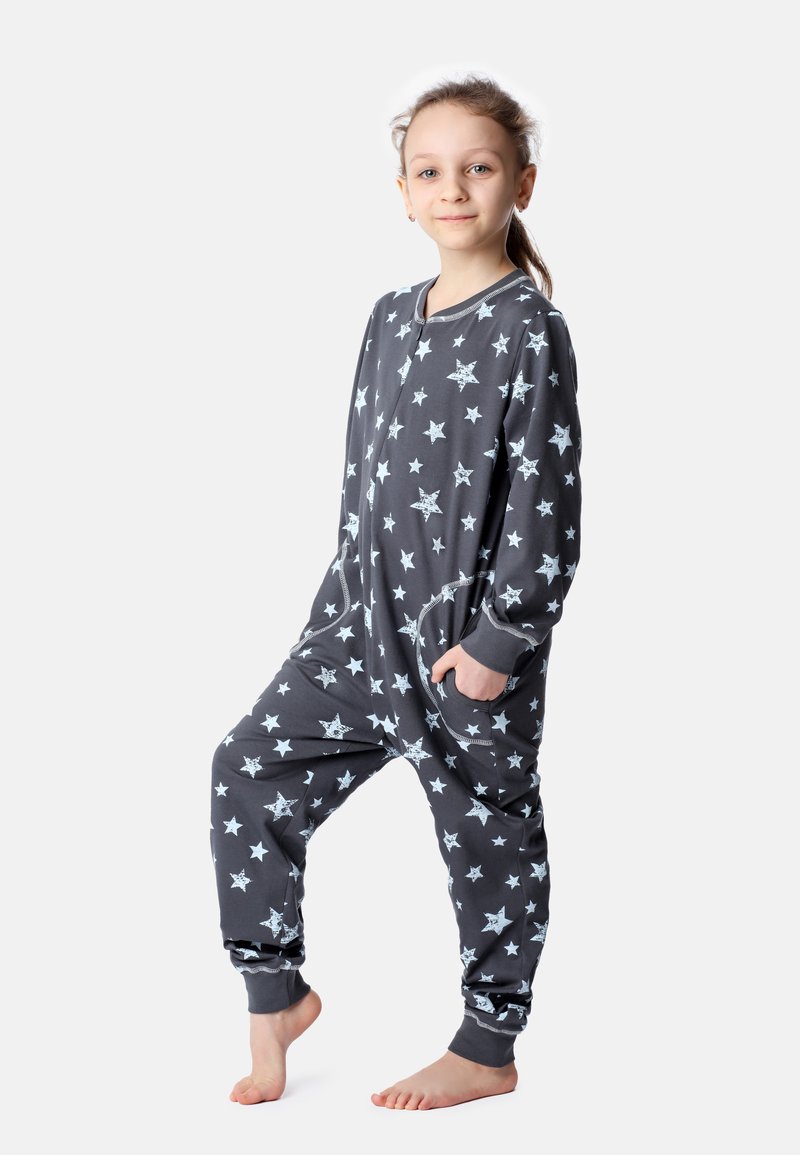 Kinder Wäsche | Bellivalini Pyjama graphite blue stars/grau - QN52613 Kinder Wäsche | Bellivalini Pyjama graphite blue stars/grau - QN52613