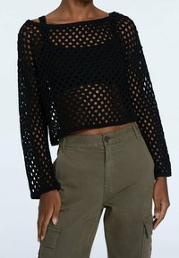 Stradivarius Stickad tröja - black