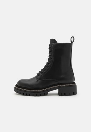 Lace-up ankle boots - black