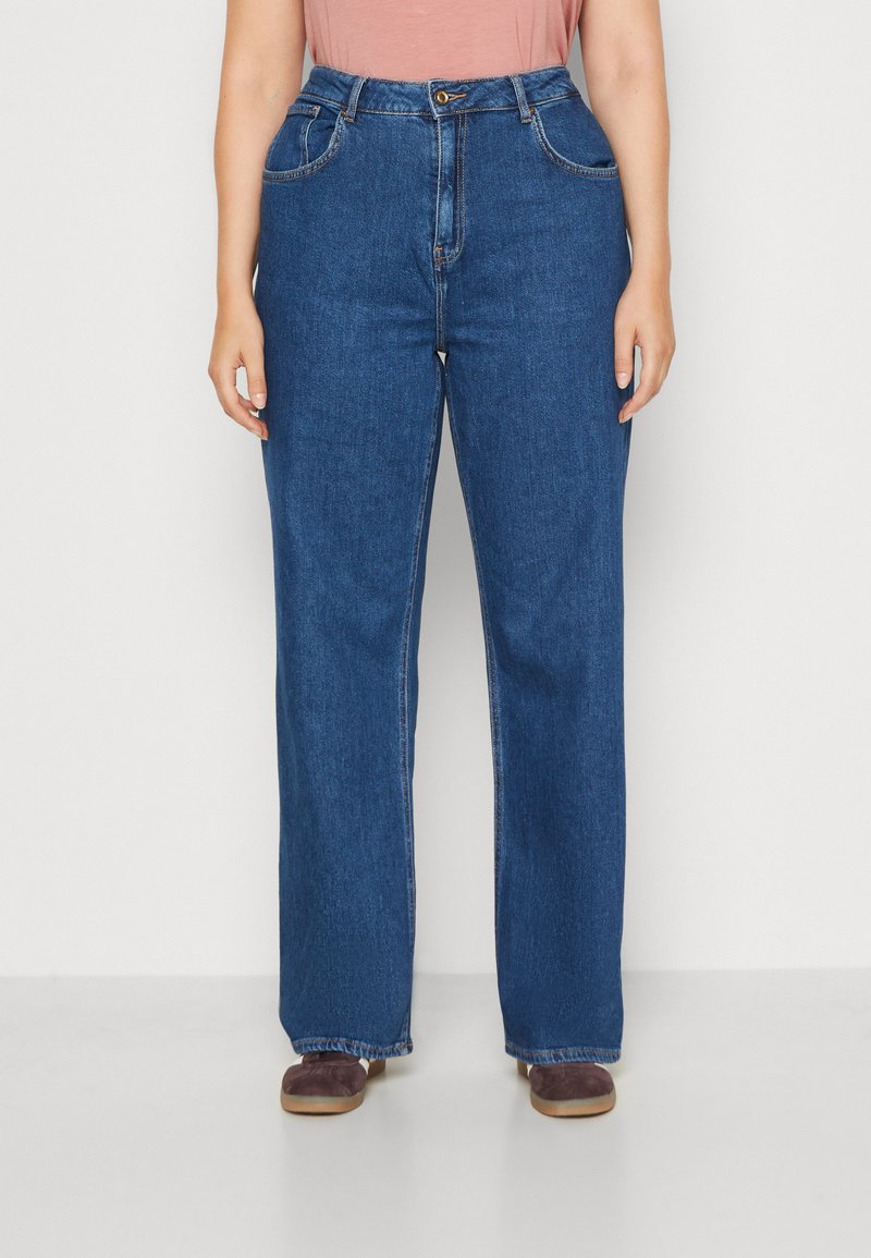 ONLY Carmakoma CARHOPE WIDE Jeans relaxed fit dark blue denim