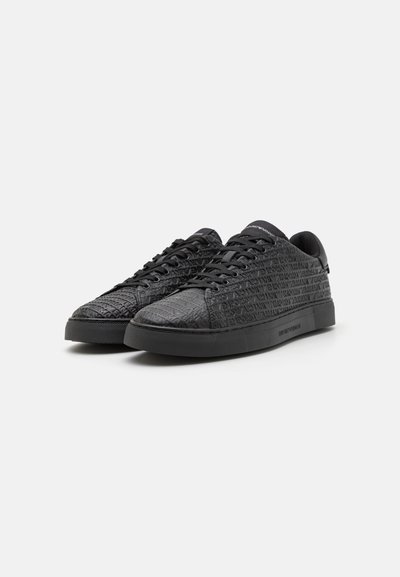 Emporio Armani ALLOVER LOGO - Baskets basses - black