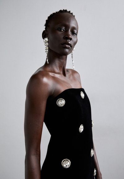 David Koma ALLOVER CRYSTAL STRAPLESS DRESS - Rochie cocktail/Rochie petrecere - black/silver