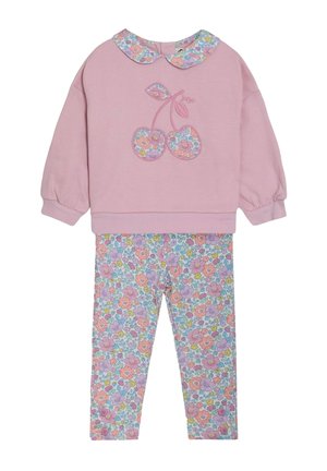 JoJo Maman Bébé REGULAR FIT - 2-PIECE APPLIQUÉ SWEATSHIRT & LEGGINGS SET  . - Træningsjakke - pink cherry