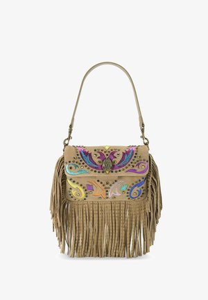 Kurt Geiger London, SMALL OXFORD FRINGE SHOULDER - Schoudertas - camel comb