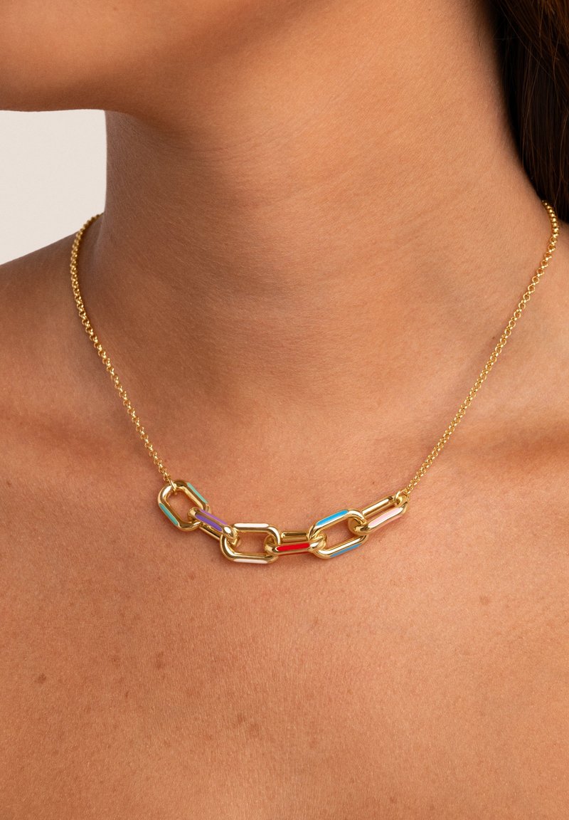 Singularu LINK RAINBOW ENAMEL - Collar - gold-coloured