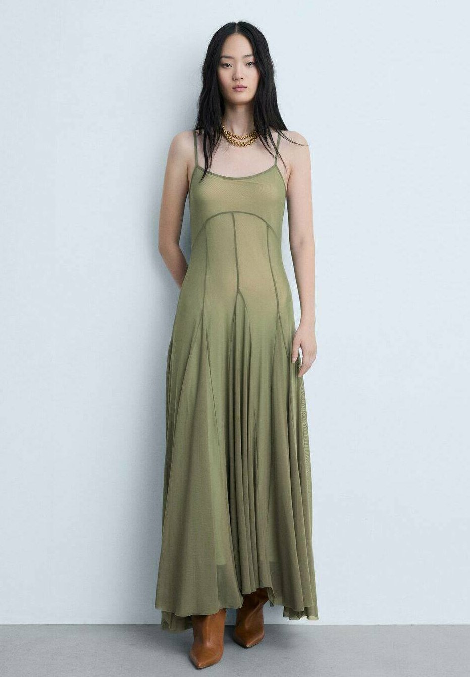 chinese dress ladies Ripe Mango Halter Maxi Dress Green main image 0