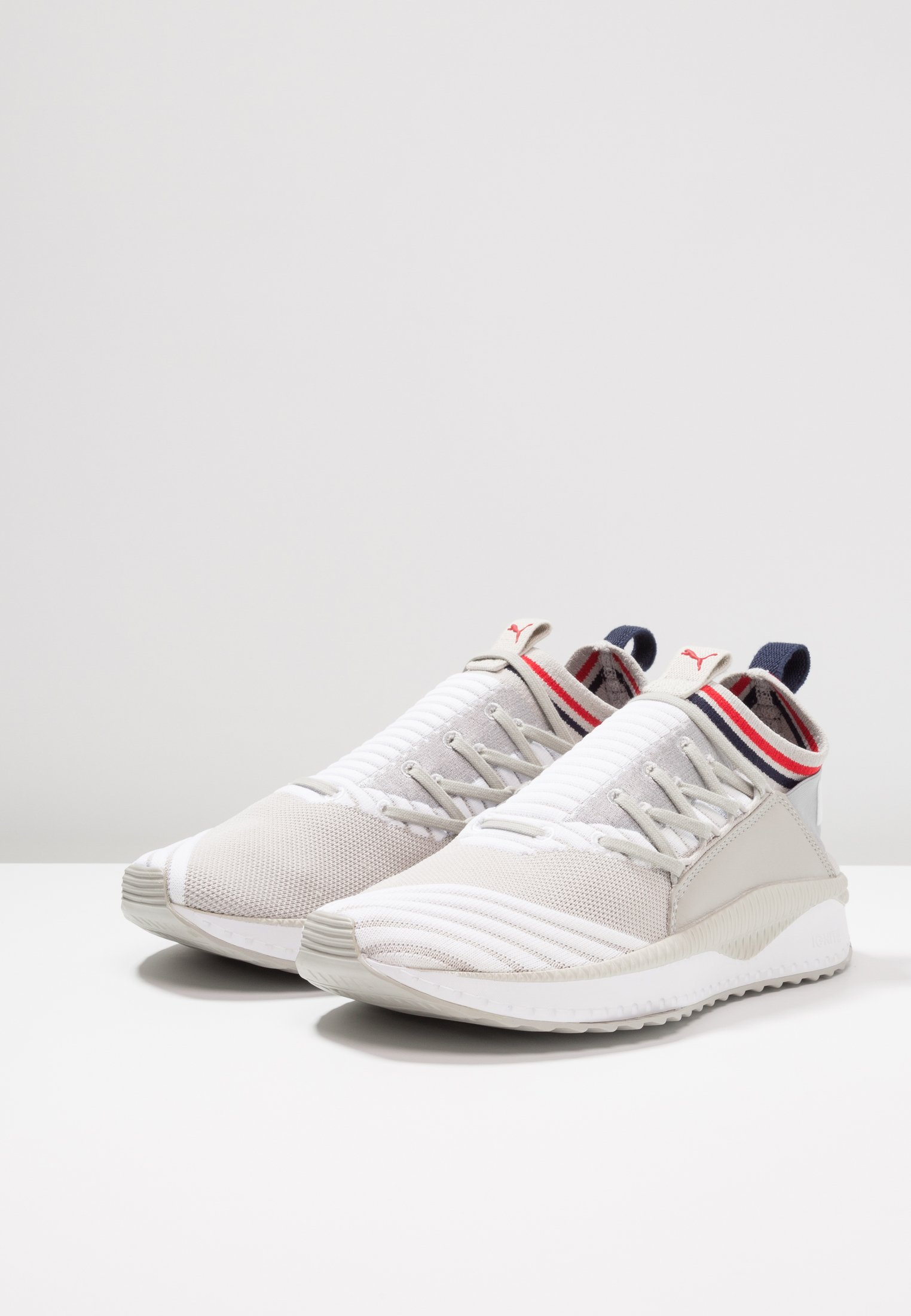 Puma TSUGI JUN SPORT STRIPES - Trainers - gray violet/white/peacoat/ribbon  red/grey - Zalando.co.uk