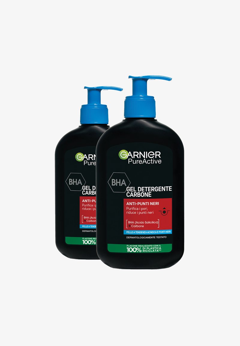 Garnier - GARNIER GEL DETERGENTE CARBONE ANTI-PUNTI NERI CON BHA E CARBONE - 2 PACK - Gel detergente - trasparente, Ingrandire