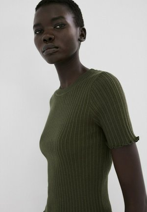 Mango, Tricou basic - khaki