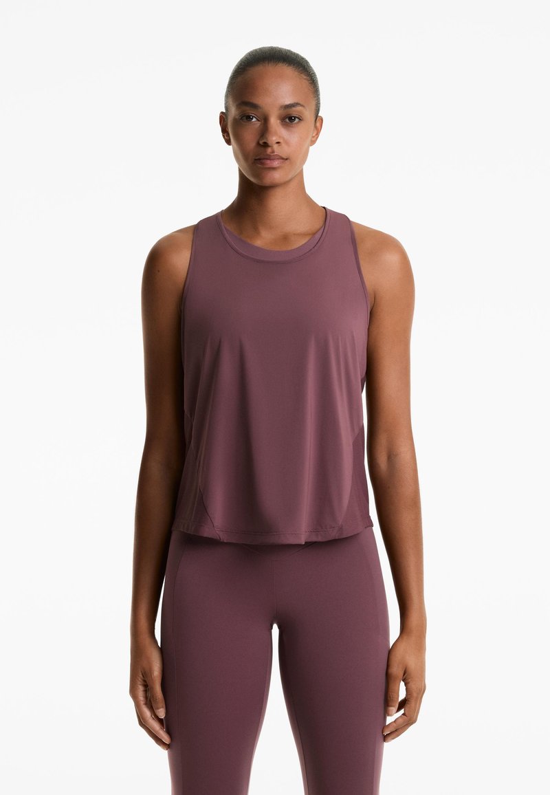 OYSHO TECHNICAL SLEEVELESS  - Top - mottled dark purple
