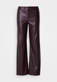 STRAIGHT TROUSERS - Auduma bikses - burgundy