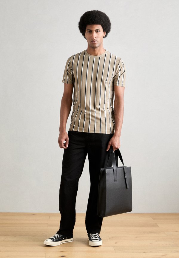 STRIPED TEE - Print T-shirt - dark stone2