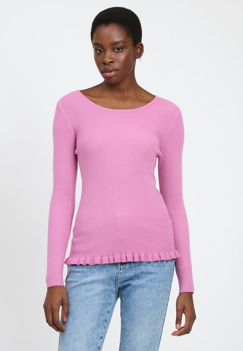 INFLUENCER RUCHED HEM - Maglione - pink