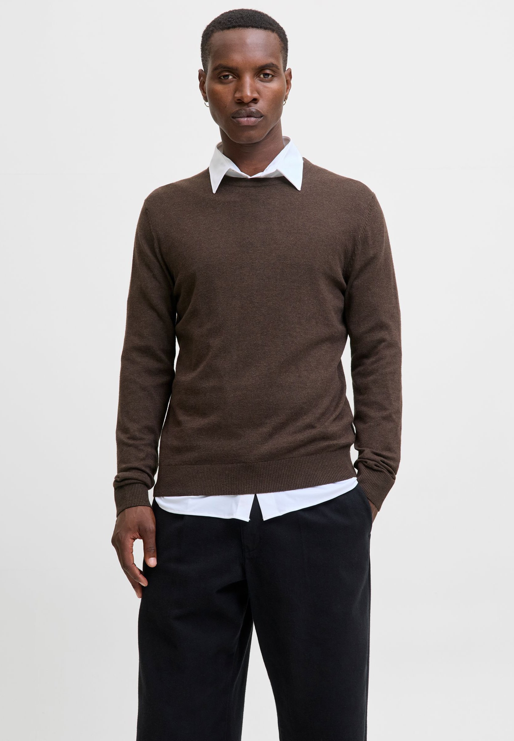Jack Jones Jjeemil Knit Crew Neck Noos - Maglie Uomo Nero | Nencini Sport