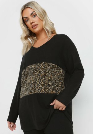 LEOPARD PRINT  - Strickpullover - black