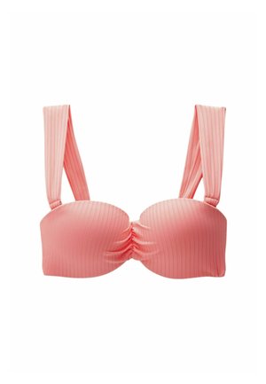 SHAPING PADDED BANDEAU STANDARD - Bikini pezzo sopra - coral pink rib