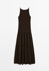 Massimo Dutti LONG STRAPPY HALTER NECK - Maxiklänning - brown
