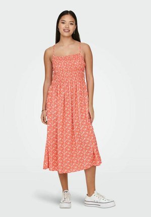 OHNE ÄRMEL GEMUSTERTES - Freizeitkleid - living coral