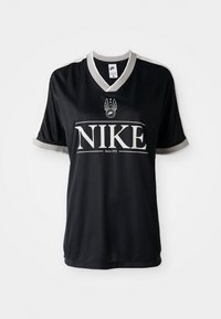 V NECK - T-shirts print - black/sail/college grey