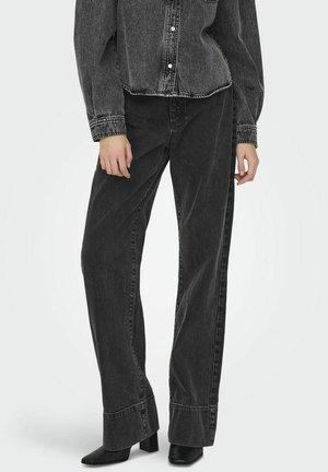 WEITER BEINSCHNITT SÄUME ZUM UMSCHLAGEN - Flared Jeans - washed black