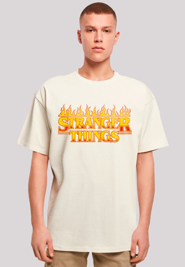 STRANGER THINGS FIRE LOGO NETFLIX TV SERIES - T-Shirt print - sand