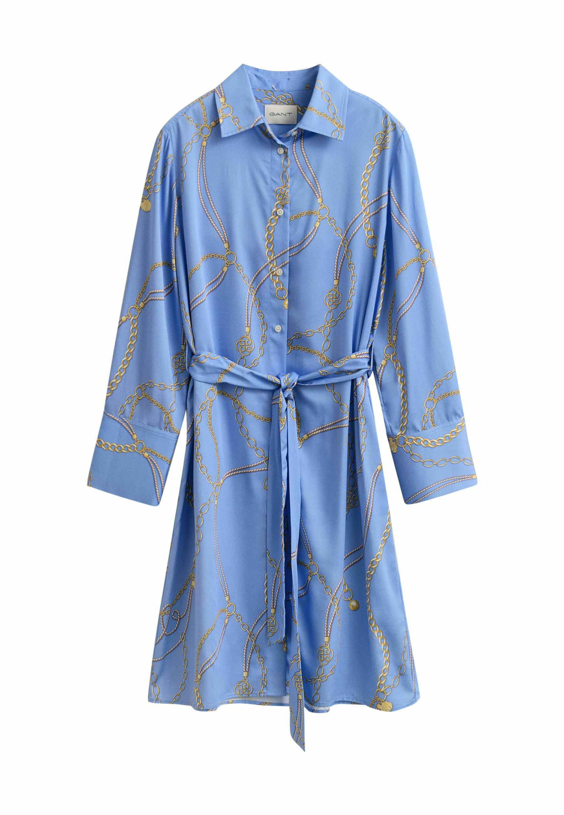 GANT PRINT BELTED - Košilové šaty - hydrangea blue