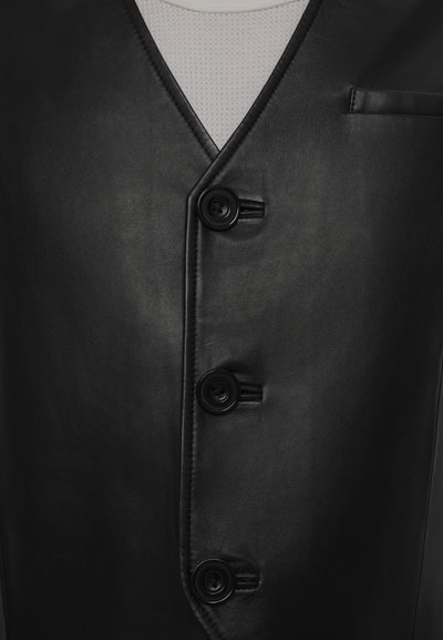 STUDIO ID MARCUS LEATHER WAISTCOAT - Veste sans manches - nappa black