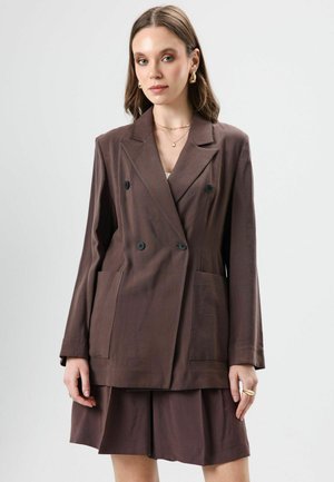 DOUBLE BREASTED - Halflange jas - brown