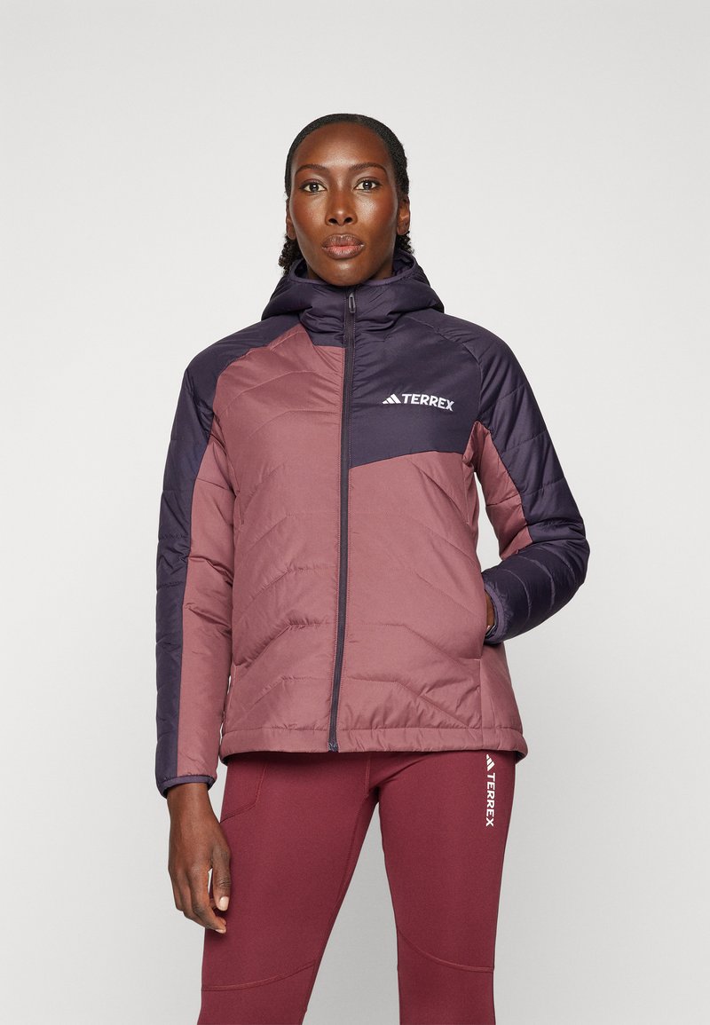 Adidas Terrex - TERREX MULTI SYNTHETIC INSULATED HOODED JACKET - Outdoorjakke - aurora black/quiet crimson, Forstør