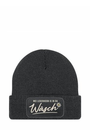 PATCH MIT SPRUCH LUSTIG SERVUS - Beanie - lederhosn dunkelgrau