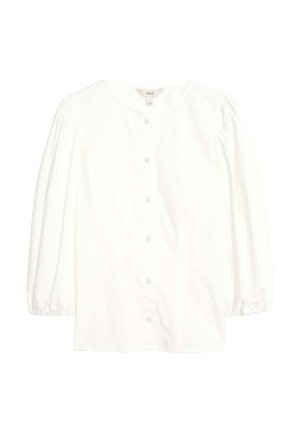 BUTTON DOWN PUFF SLEEVE - Camicetta - soft white