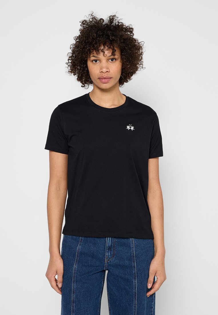 LA MARTINA T-shirt basic zwart
