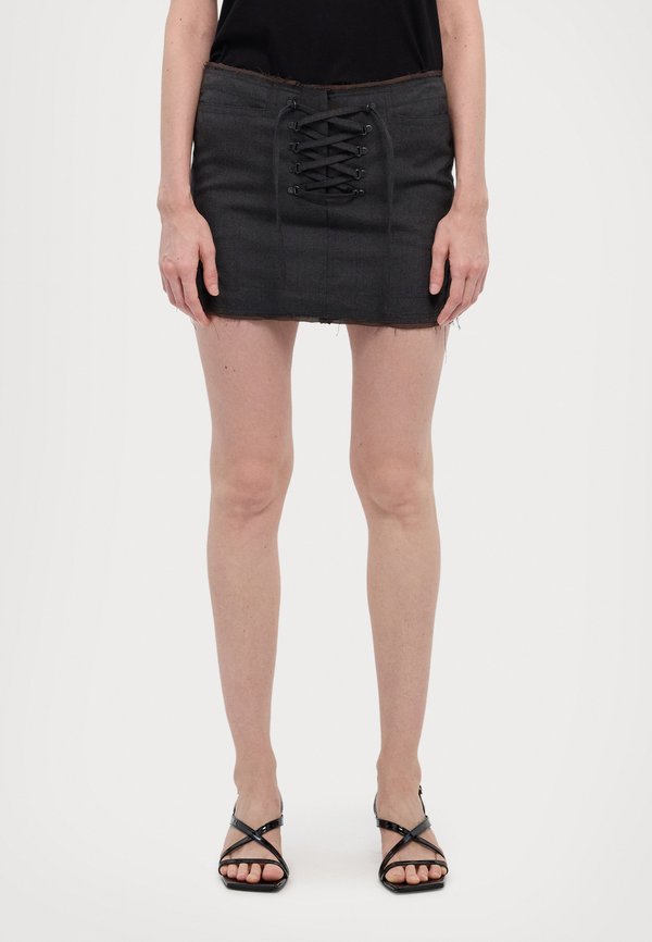 LACE MINI SKIRT - Mini skirt - asphalt2