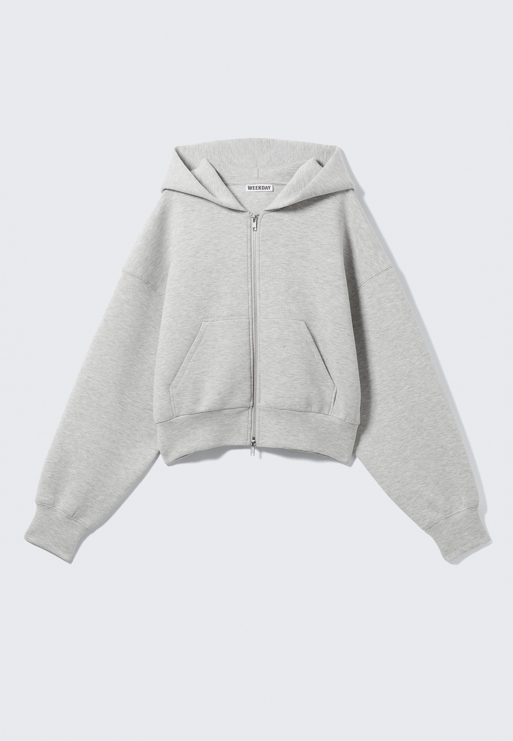 Weekday SCUBA ZIP HOODIE - Zip-up sweatshirt - grey melange dusty