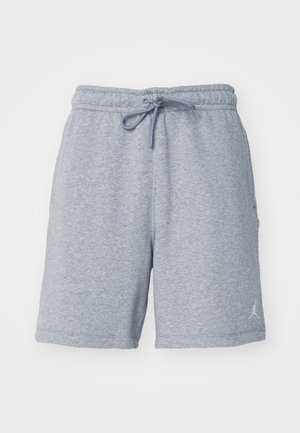 Grijze sweatshorts gemaakt van zachte stof, met een elastische tailleband met een trekkoord en een subtiel logo op het onderste deel van het linkerpantalon.