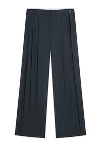 PLEATED - Pantaloni - mottled dark blue